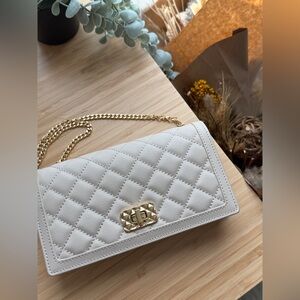 Charles & Keith Micaela quilted wallet on chain